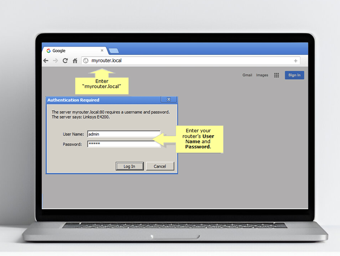 Web Interface Method to Linksys WiFi Login